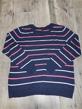 (Bin 28) Gap, Women’s Navy Striped Crewneck Sweater, Size L